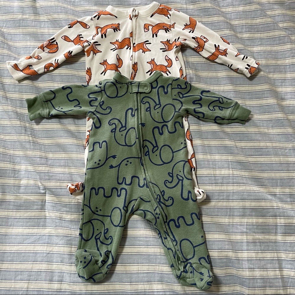 Bundle of animal onesies 0-3 M